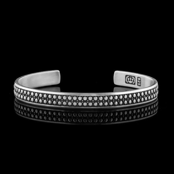Double dome silver bracelet