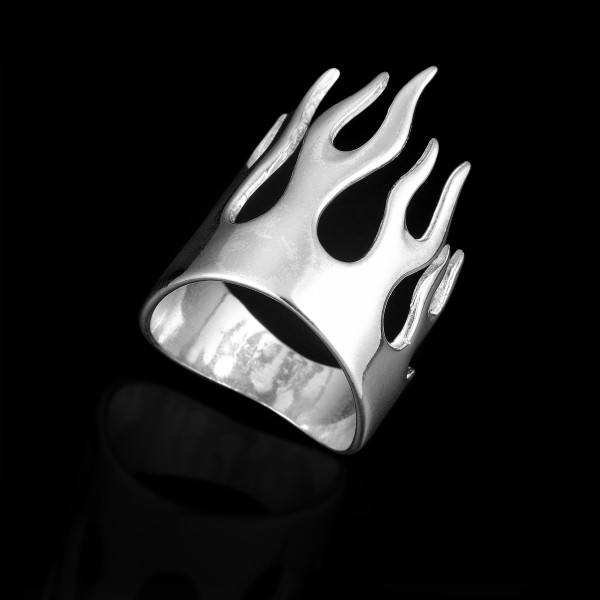 Silver Flames Ring