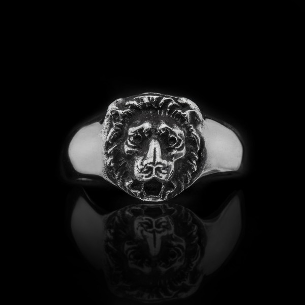 Sterling Silver Small Lion Head Ring