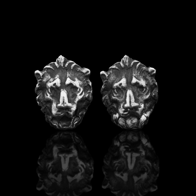 Silver Lions Earrings