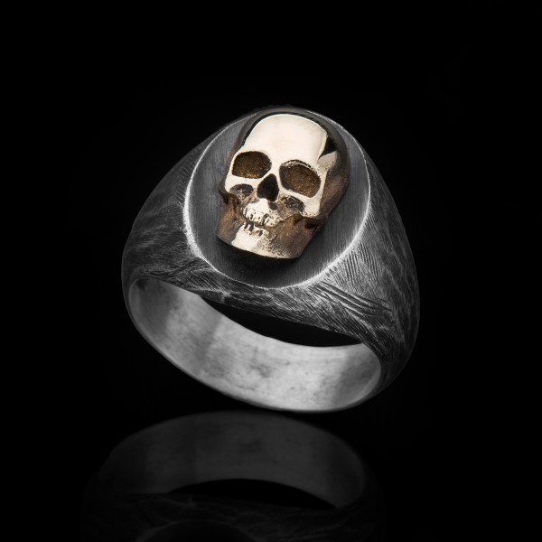 Penny- Silver & 9K Skull ring